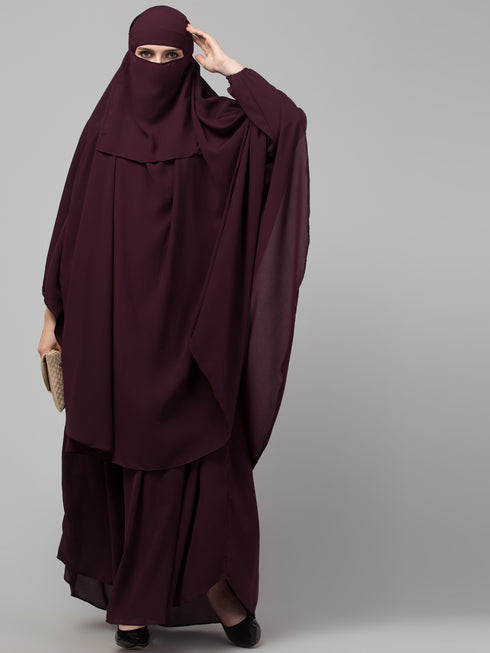 Plum Nida Plain Abaya