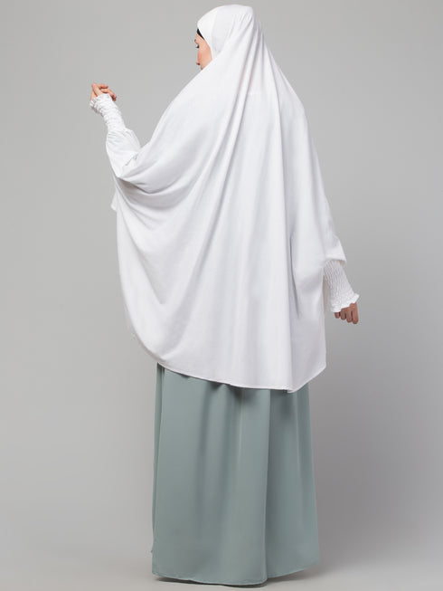 nazneen islamic calligraphy khimar hijab - white