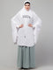 Nazneen Islamic Calligraphy printed stretchable Jersey smoking at sleeve Jilbab cum prayer khimar Hijab
