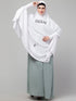 Nazneen Islamic Calligraphy printed stretchable Jersey smoking at sleeve Jilbab cum prayer khimar Hijab