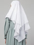 Nazneen White Triangle tow layers tie at back Ready to wear Hijab cum Naqab
