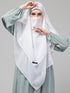 Nazneen White Triangle tow layers tie at back Ready to wear Hijab cum Naqab