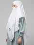 Nazneen White Triangle tow layers tie at back Ready to wear Hijab cum Naqab