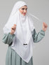 Nazneen White Triangle tow layers tie at back Ready to wear Hijab cum Naqab