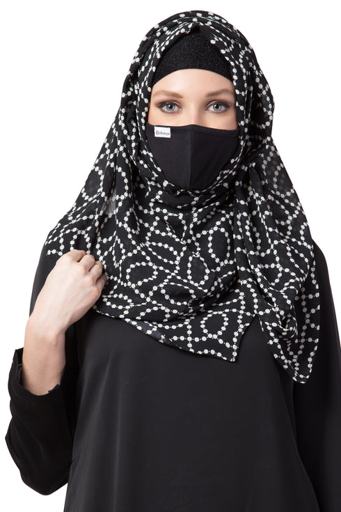 3 Pcs Set : Hijab, Under Hijab Cap & Mask