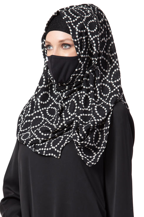 3 Pcs Set : Hijab, Under Hijab Cap & Mask