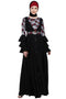 Umbrella Abaya with Digital Rose print