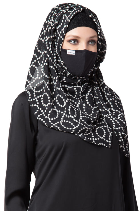 3 Pcs Set : Hijab, Under Hijab Cap & Mask
