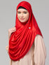 janab e aala red pleated crystal hijab