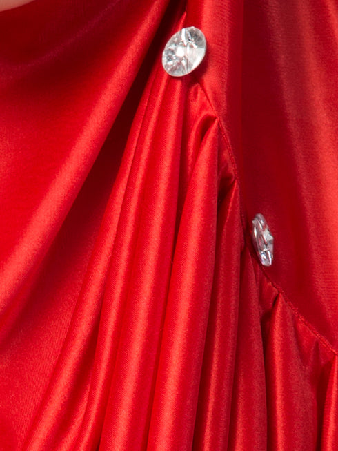 janab e aala red pleated crystal hijab