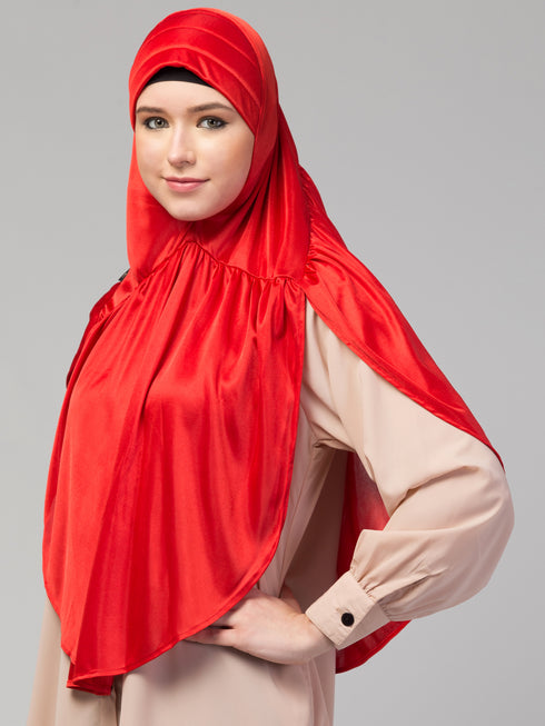 janab e aala ready-to-wear prayer hijab – red