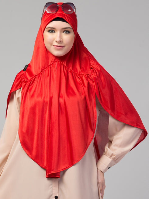 janab e aala ready-to-wear prayer hijab – red