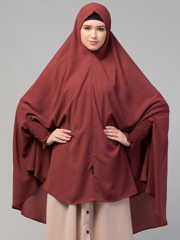 janab e aala raspberry stretchable nida jilbab