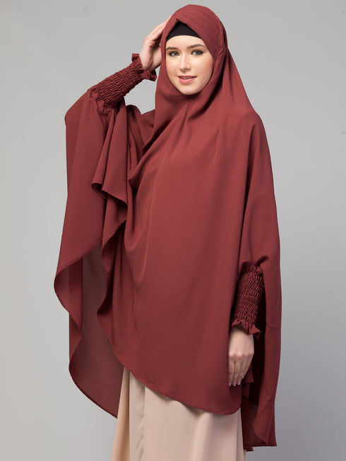 janab e aala raspberry stretchable nida jilbab