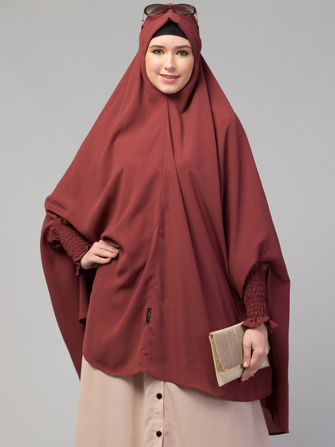 janab e aala raspberry stretchable nida jilbab
