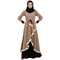 Dual colored Designer abaya- Beige-Black