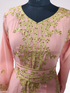 Peach Ari Stone Work Georgette Islamic Style Beads Embedded Partywear Kaftan Long Gown Evening wear Dubai kaftan