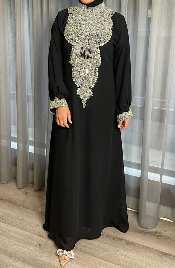 Sale Royal Fashion Dubai Beaded Kaftan Abaya Party African Clothing Crystal Fancy Work New Collection Dresses