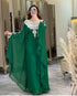 Green Georgette Embroidered Party Wear Kaftan