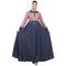 Dual colored abaya with Baby collar- Pink-Grey