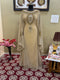 Beige Handcrafted Zari work Stitched Georgette Kaftan Party Wedding Dresses