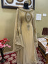 Beige Handcrafted Zari work Stitched Georgette Kaftan Party Wedding Dresses