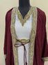 Maroon Georgette Kaftan with Golden Embroidery