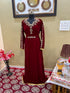 Maroon Handcrafted Zari work Stitched Georgette Kaftan Party Wedding Dresses