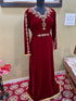 Maroon Handcrafted Zari work Stitched Georgette Kaftan Party Wedding Dresses
