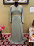 Grey Handcrafted Zari work Stitched Georgette Kaftan Party Wedding Dresses