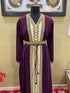 Maroon Georgette Zari Embroidered Kaftan Dress