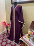 Wine Handcrafted Zari work Stitched Georgette Kaftan Party Wedding Dresses