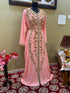 Baby-Pink Handcrafted Zari work Stitched Georgette Kaftan Party Wedding Dresses