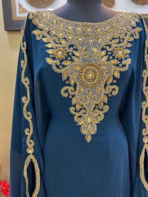 Royal Blue Reception Kaftan for Women