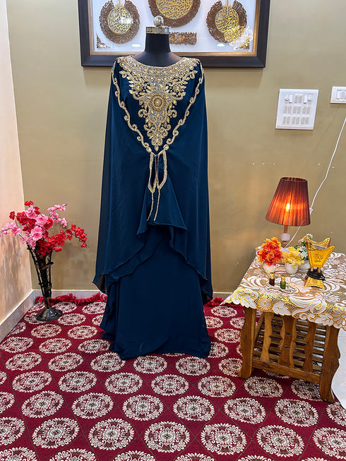 Royal Blue Reception Kaftan for Women