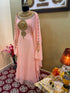 Peach Georgette Zari Work Kaftan