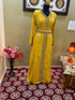 Dark-Gold Handcrafted Zari work Stitched Georgette Kaftan Party Wedding Dresses