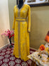 Dark-Gold Handcrafted Zari work Stitched Georgette Kaftan Party Wedding Dresses