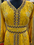 Dark-Gold Handcrafted Zari work Stitched Georgette Kaftan Party Wedding Dresses