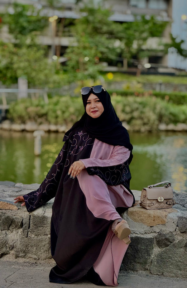 TikTok Fabric Dual Color Abaya