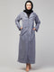 Grey Denim Plain Abaya