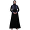 Dual colored abaya with Baby collar- Black-Grey