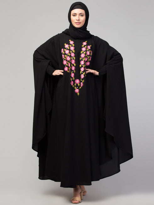 Nazneen Smoking Sleeve Resham Embroidery Irani Kaftan/ Burqa /Naqab
