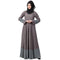 Polka Dotted Full Flare Abaya- Grey
