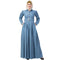 Blue Denim Fullsleeve Plain Abaya for Women