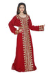 Maroon Embroidered Work Stitched Georgette Kaftan Wedding Dress