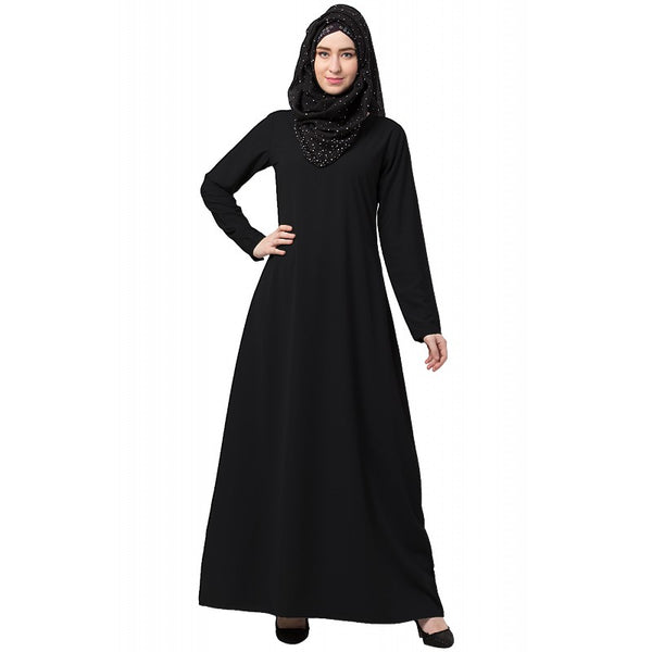 A-line inner abaya-Black