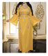 Yellow Zari & Stone Gold Work stitched Satan Designed Kaftan Party Wear