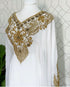 White Wedding Zari Embroidered Georgette Stitched Stone Work Long Sleeve Dresses