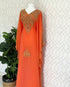 Orange Georgette Embroidered Kaftan Dress